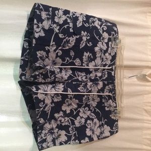 Old Navy Navy Blue Floral Athletic Shorts